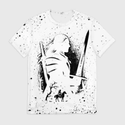 Мужская футболка 3D Ведьмак с мечом знаки на спине