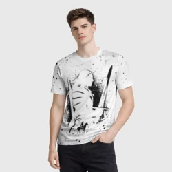 Мужская футболка 3D Ведьмак с мечом знаки на спине - фото 2