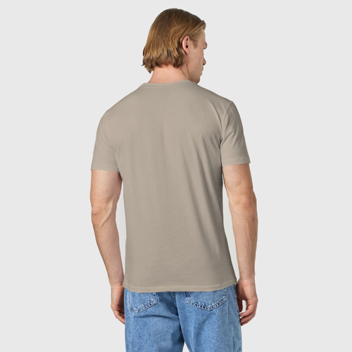 Мужская футболка хлопок 30 секунд до марса логотип, цвет миндальный - фото 4