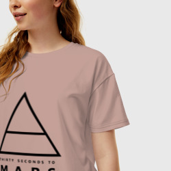 Женская футболка хлопок Oversize 30 секунд до марса логотип - фото 2
