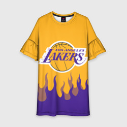 Детское платье 3D LA Lakers NBA fire Лейкерс огонь