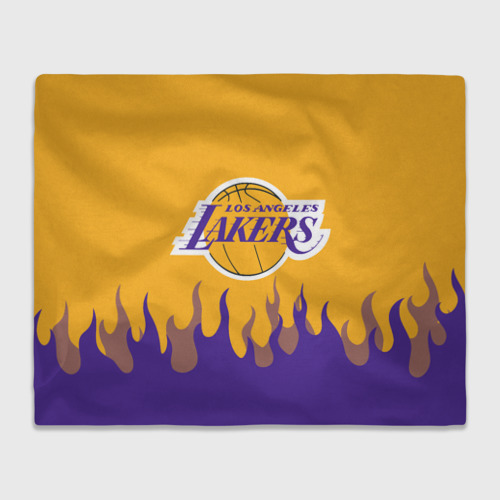 Плед 3D LA Lakers NBA fire Лейкерс огонь, цвет 3D (велсофт)
