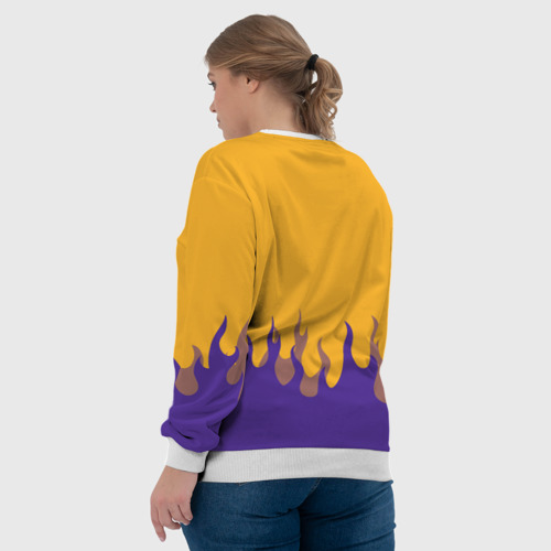 Женский свитшот 3D LA Lakers NBA fire Лейкерс огонь, цвет 3D печать - фото 7