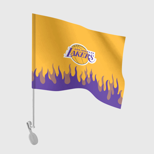 Флаг для автомобиля LA Lakers NBA fire Лейкерс огонь