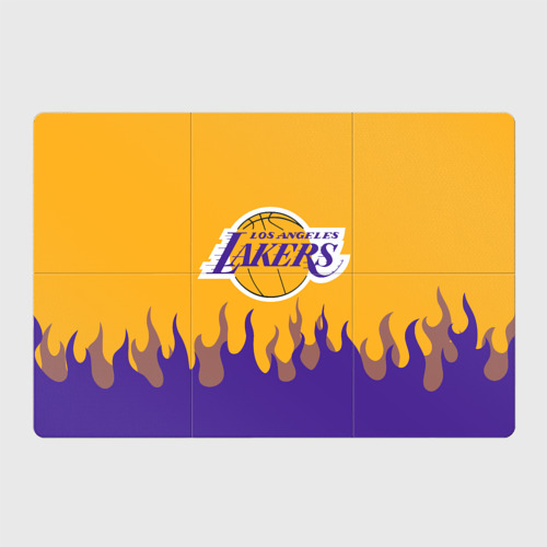 Магнитный плакат 3Х2 LA Lakers NBA fire Лейкерс огонь