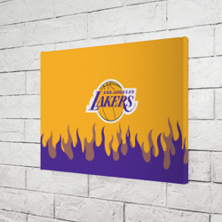 Холст прямоугольный LA Lakers NBA fire Лейкерс огонь - фото 2
