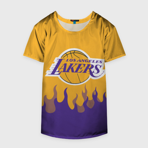 Накидка на куртку 3D LA Lakers NBA fire Лейкерс огонь, цвет 3D печать - фото 4