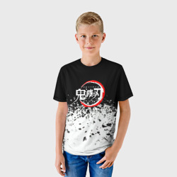 Детская футболка 3D Клинок, рассекающий демонов Логотип - фото 2