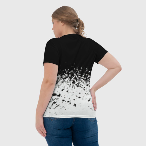 Женская футболка 3D с принтом Клинок, рассекающий демонов Логотип, вид сзади #2