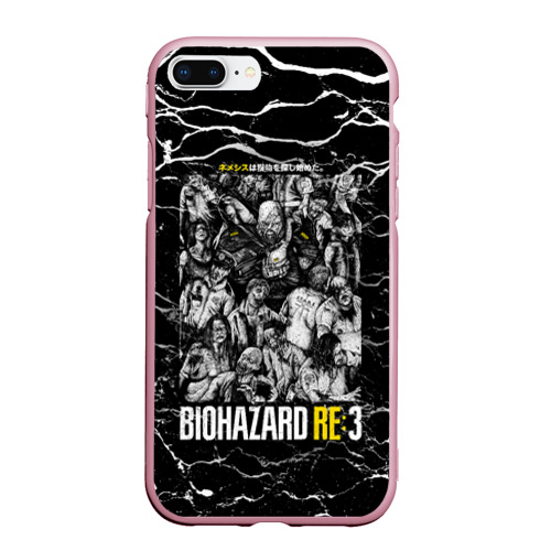 Чехол для iPhone 7Plus/8 Plus матовый Biohazard re3, цвет розовый