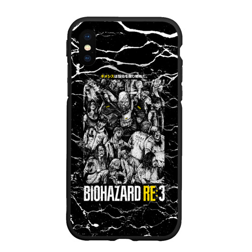 Чехол для iPhone XS Max матовый Biohazard re3, цвет черный