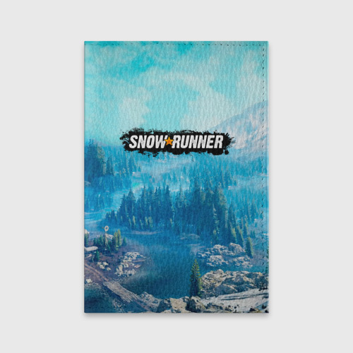 Обложка для паспорта матовая кожа Snowrunner СноуРаннер логотип, цвет черный