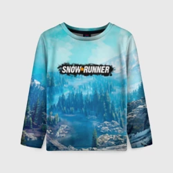 Детский лонгслив 3D Snowrunner СноуРаннер логотип