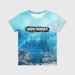 Детская футболка 3D Snowrunner СноуРаннер логотип