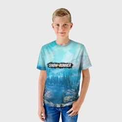 Детская футболка 3D Snowrunner СноуРаннер логотип - фото 2