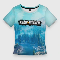 Женская футболка 3D Slim Snowrunner СноуРаннер логотип