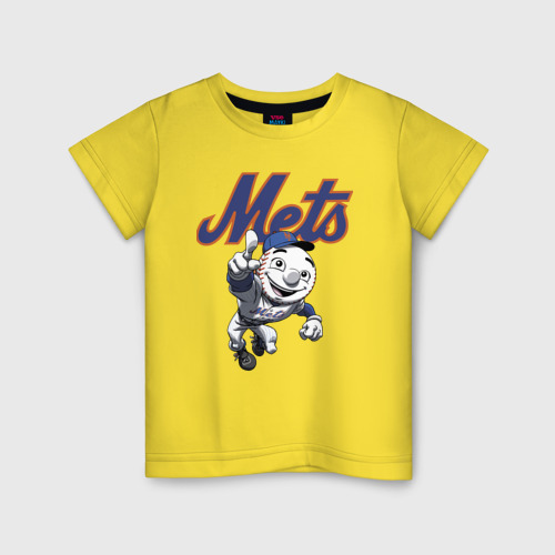 Детская футболка хлопок New York Mets, цвет желтый