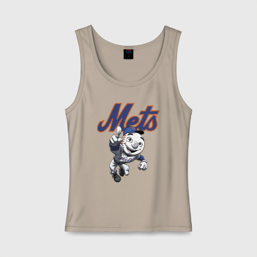 Женская майка хлопок New York Mets, цвет миндальный