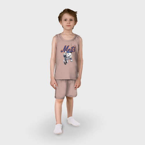 Детская пижама с шортами хлопок New York Mets, цвет пыльно-розовый - фото 3