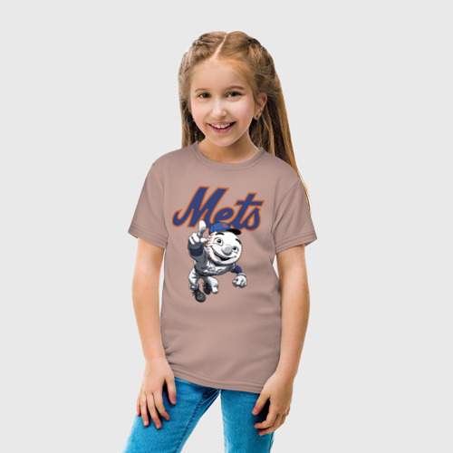 Детская футболка хлопок New York Mets, цвет пыльно-розовый - фото 5