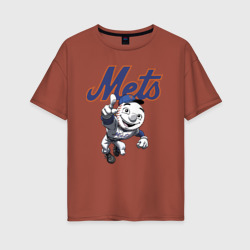 Женская футболка хлопок Oversize New York Mets