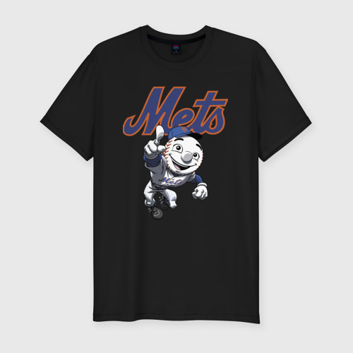 Мужская футболка хлопок Slim New York Mets, цвет черный