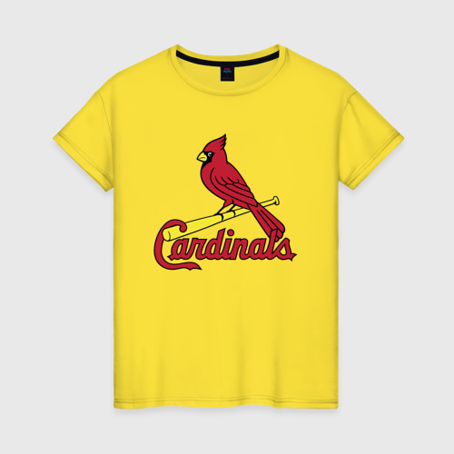 Женская футболка хлопок St Louis Cardinals - baseball team, цвет желтый