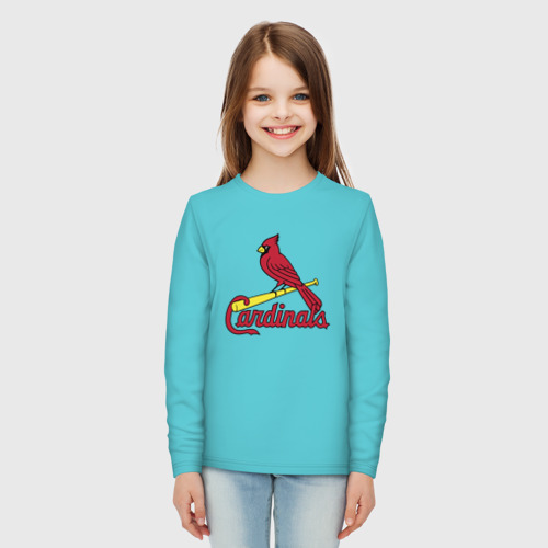 Детский лонгслив хлопок St Louis Cardinals - baseball team, цвет бирюзовый - фото 5