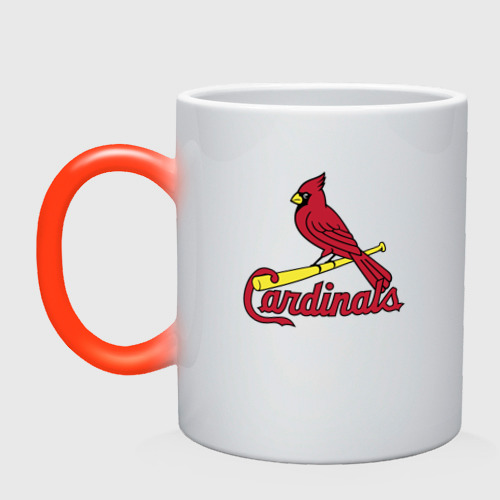 Кружка хамелеон St Louis Cardinals - baseball team, цвет белый + красный