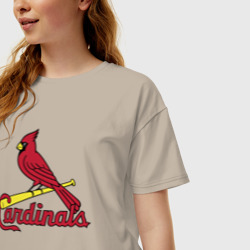 Женская футболка хлопок Oversize St Louis Cardinals - baseball team - фото 2