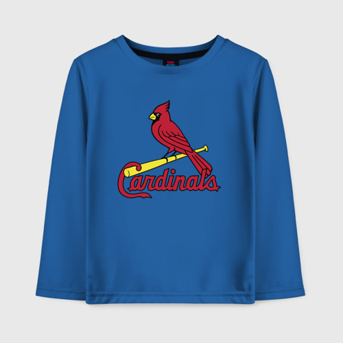 Детский лонгслив хлопок с принтом St Louis Cardinals - baseball team, вид спереди #2