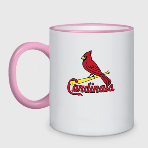 Кружка двухцветная с принтом St Louis Cardinals - baseball team, вид спереди #2