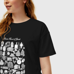 Женская футболка хлопок Oversize Русская культура иконки - фото 2