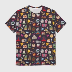 Мужская футболка 3D Российская история и Русская культура паттерн