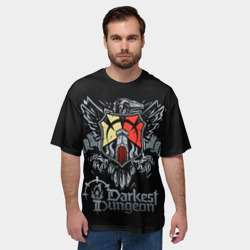 Мужская футболка oversize 3D Darkest Dungeon герб - фото 2