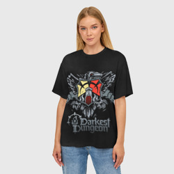 Женская футболка oversize 3D Darkest Dungeon герб - фото 2