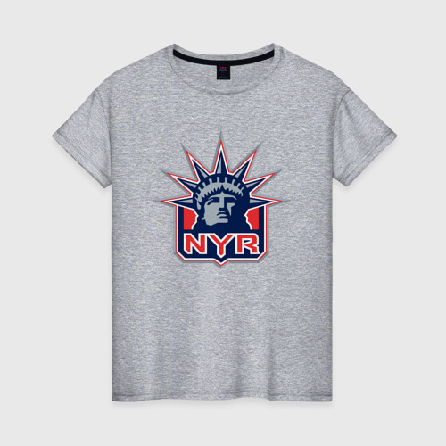 Женская футболка хлопок с принтом Нью Йорк Рейнджерс | New York Rangers, вид спереди #2