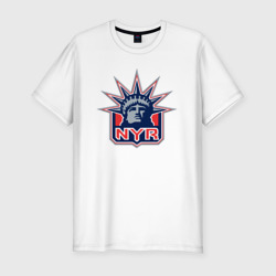 Мужская футболка хлопок Slim Нью Йорк Рейнджерс New York Rangers