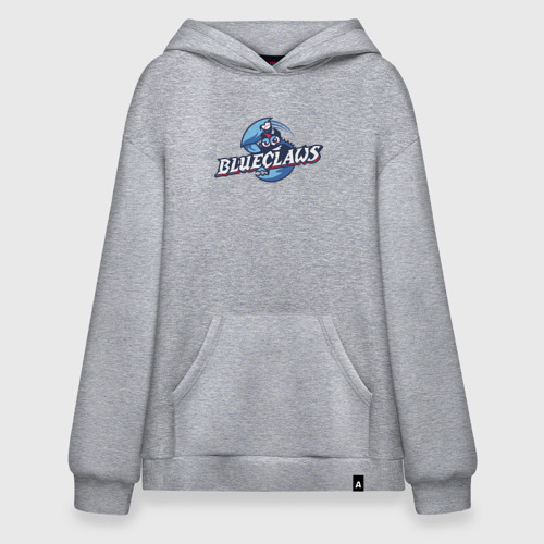 Худи SuperOversize хлопок Jersey shore Blue claws - baseball team, цвет меланж