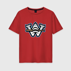 Женская футболка хлопок Oversize Wilmington Sharks - baseball team