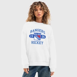Женский свитшот oversize без начеса хлопок Нью Йорк Рейнджерс, New York Rangers - фото 2