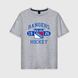 Женская футболка хлопок Oversize Нью Йорк Рейнджерс, New York Rangers