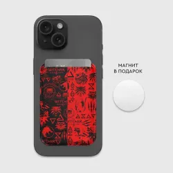 Картхолдер Magsafe магнитный The Witcher logobombing black red - фото 2