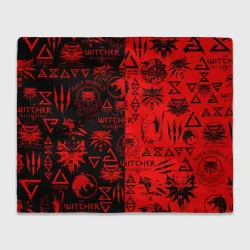 Плед 3D The Witcher logobombing black red