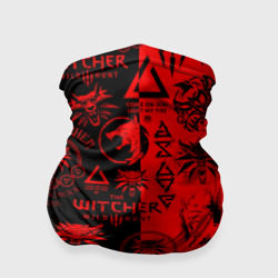 Бандана-труба 3D The Witcher logobombing black red