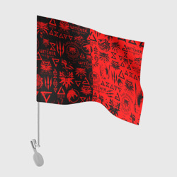 Флаг для автомобиля The Witcher logobombing black red