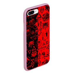 Чехол для iPhone 7Plus/8 Plus матовый The Witcher logobombing black red - фото 2