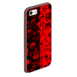 Чехол для iPhone 5/5S матовый The Witcher logobombing black red - фото 2