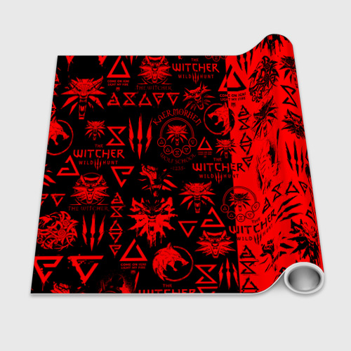 Бумага для упаковки 3D The Witcher logobombing black red - фото 2