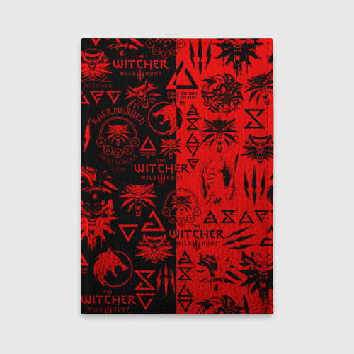 Обложка для автодокументов The Witcher logobombing black red, цвет бирюзовый